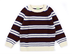 FUB sweater rib maroon/cobolt/ecru cotton